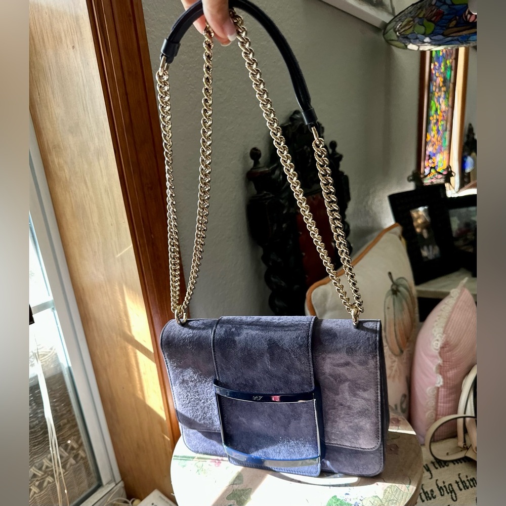 Roger Vivier Suede Viv’ Choc Shoulder Bag